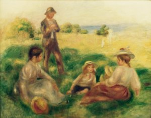 Landschaft in Berneval mit Figuren