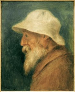 Porträt des Künstlers mit weißem Hut von Pierre Auguste Renoir