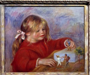 Porträt von Claude Renoir als Kind beim Spielen. Gemälde von Pierre Auguste Renoir (1841-1919) von Pierre Auguste Renoir