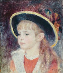 Porträt eines jungen Mädchens mit blauem Hut, 1881