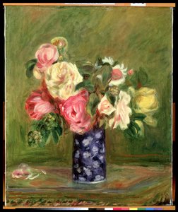 Rosen in einer blauen Vase von Pierre Auguste Renoir