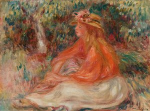 Sitzende Frau