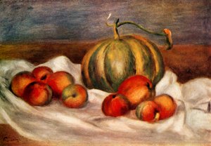 Stillleben mit Melone und Pfirsichen, 1905, 1948