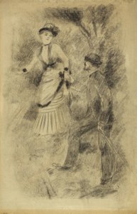 Der Abstieg vom Gipfel: Jean Martin stützt Hélène, die Tochter des Bankiers, 1881 von Pierre Auguste Renoir
