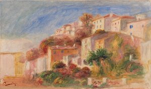 Blick aus dem Garten des Postamts, Cagnes von Pierre Auguste Renoir