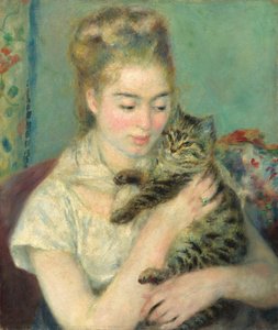 Frau mit Katze, ca. 1875