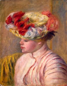 Junge Frau mit geblümtem Hut, 1892