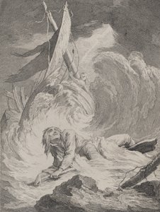 Lazarille bei seiner Rückkehr aus Indien erleidet Schiffbruch von Pierre Aveline