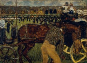 Auf der Rennbahn oder Rennen in Longchamp von Pierre Bonnard