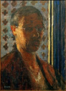 Selbstporträt im Gegenlicht, Papier mit Blumenmuster von Pierre Bonnard