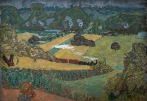 Zug und Lastkähne, 1909