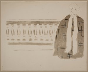 Ohne Titel (Frau auf Balkon) von Pierre Bonnard