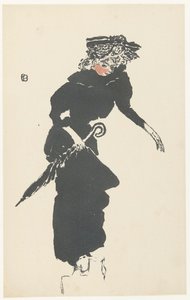 Frau mit Regenschirm