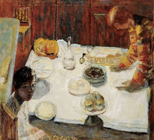 Esszimmer mit weißer Tischdecke, 1925