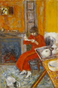 Frau im roten Bademantel von Pierre Bonnard
