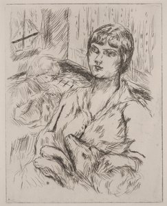 Frau mit Hund, Illustration aus "Dingo" von Octave Mirbeau von Pierre Bonnard