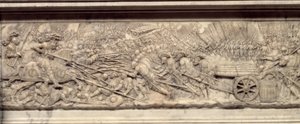 Die Schlacht von Marignan im Jahr 1515. Grab des Herzens des Königs von Frankreich Franz I. (1494-1547): Flachrelief von Pierre Bontemps (circa 1507-1568) von Pierre Bontemps