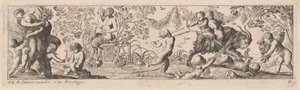 Putti und Satyrn schießen Pfeile von Pierre Brebiette