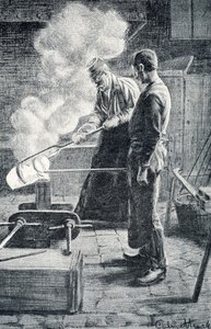 Herstellung von Besteck: Guss eines Barren in eine Form von Pierre Calmettes