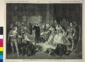 Shakespeare liest am Hof der Königin Elisabeth I. aus Macbeth von Pierre Cottin