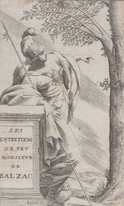Frontispiz, aus Interviews mit dem verstorbenen Herrn Balzac Les Entretiens de Feu Monsieur d..., 1660