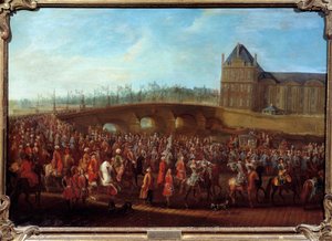 Auszug des türkischen Botschafters Mehmet Effendi aus der Hohen Pforte nach der Audienz bei König Ludwig XV. (Gemälde von Pierre Denis Martin) von Pierre Denis Martin