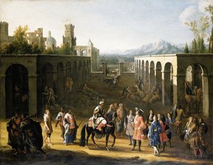 Der Empfang von Francois Pidou de Saint Olon, Botschafter von König Ludwig XIV. von Frankreich, durch Sultan Moulay Ismael von Marokko am 19. Juni 1693 von Pierre Denis Martin