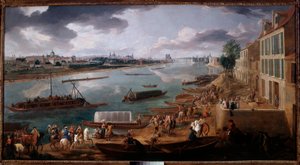 Ansicht von Paris, vom Quai de la Rapée aus gesehen, 1716 von Pierre Denis Martin