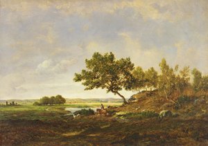 Der Teich am Fuße des Hügels, ca. 1848-55 von Pierre Etienne Theodore Rousseau