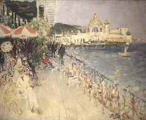 Vor dem Casino auf dem Pier, Nizza, ca. 1937 von Pierre Eugene Montezin