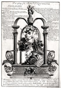 Zur Ehre des hochverehrten Robert Walpole (1676-1745) 1. Earl of Orford von Pierre Fourdrinier