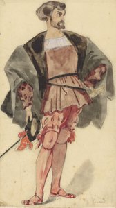 Kostümstudie eines Edelmanns aus der Zeit von François I von Pierre François Eugène Giraud
