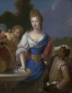 Porträt einer Dame, Dreiviertellänge, traditionell identifiziert als Louise Bernardine de Durfort, Herzogin von Duras von Pierre Gobert