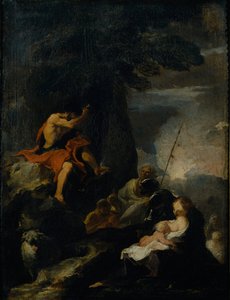 Johannes der Täufer predigt in der Wüste von Pierre Louis Cretey or Cretet