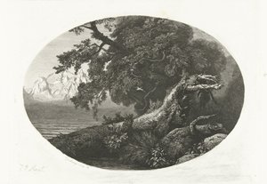 Entwurzelter Baumstamm an der Küste von Pierre Louis Dubourcq