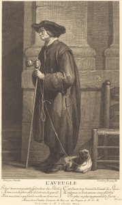Der blinde Bettler von Pierre Louis de Surugue after Jean Siméon Chardin