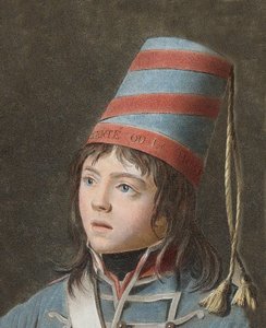 Joseph Bara (1779-1793) - Joseph Bara oder Barra (1780-1793) ist ein Heldenkind der Französischen Revolution, das in der Vendée für die Republik kämpfte. Gravur von Pierre Michel Alix (1762-1817)