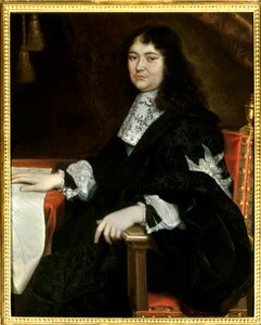 Porträt von Michel Le Tellier, Marquis de Louvois (1641-1691) Gemälde von Pierre Mignard (1612-1695) 17. Jahrhundert. Erwähnung muss gemacht werden: Reims, Musée des Beaux-Arts - Porträt von Michel Le Tellier, Marquis de Louvois (1641-1691). Gemälde von Pi