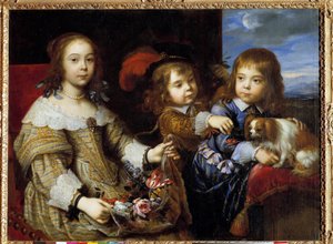 Die Kinder des Herzogs von Bouillon. Gemälde von Pierre Mignard, 1647