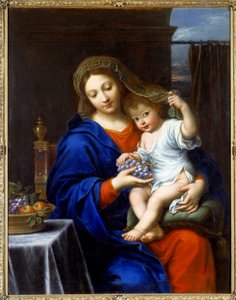 Die Jungfrau hat die Traube. Gemälde von Pierre Mignard (1612-1695) 1640