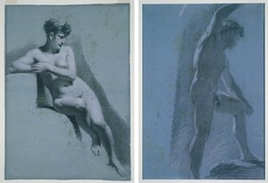 Studie einer sitzenden nackten Frau, nach rechts blickend (recto) (verso) von Pierre Paul Prud