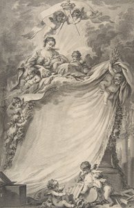 Diplom der Freimaurer von Bordeaux, nach François Boucher von Pierre Philippe Choffard