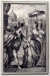Les Oies du Père Philippe - in „Erzählungen und neue Verse“ von Jean La Fontaine. 1776. Illustration von P.P. Choffard.