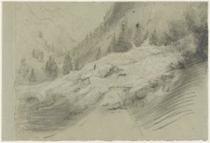 Lawine in einer alpinen Landschaft, um 1870 von Pierre Puvis de Chavannes