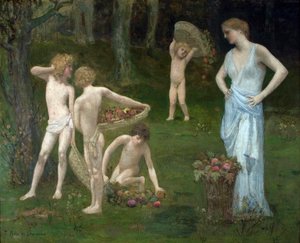 Kinder in einem Obstgarten von Pierre Puvis de Chavannes