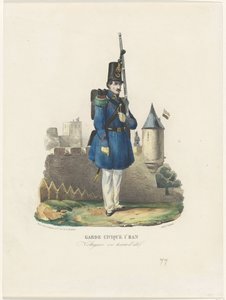 Belgische Bürgerwache auf Wache, 1830 von Pierre Simonau