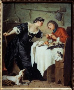 Der Falke. Illustration einer Fabel von Jean de La Fontaine