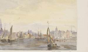 Ansicht einer Stadt am Wasser