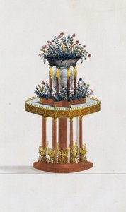 Mahagoni- und Bronzenblumenständer, Tafel 287, Illustration aus Collection de meubles et objects de gout