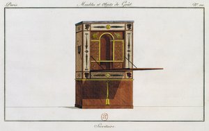 Schreibtisch, Tafel 101, Illustration aus Collection de meubles et objects de gout von Pierre de La Mesangere